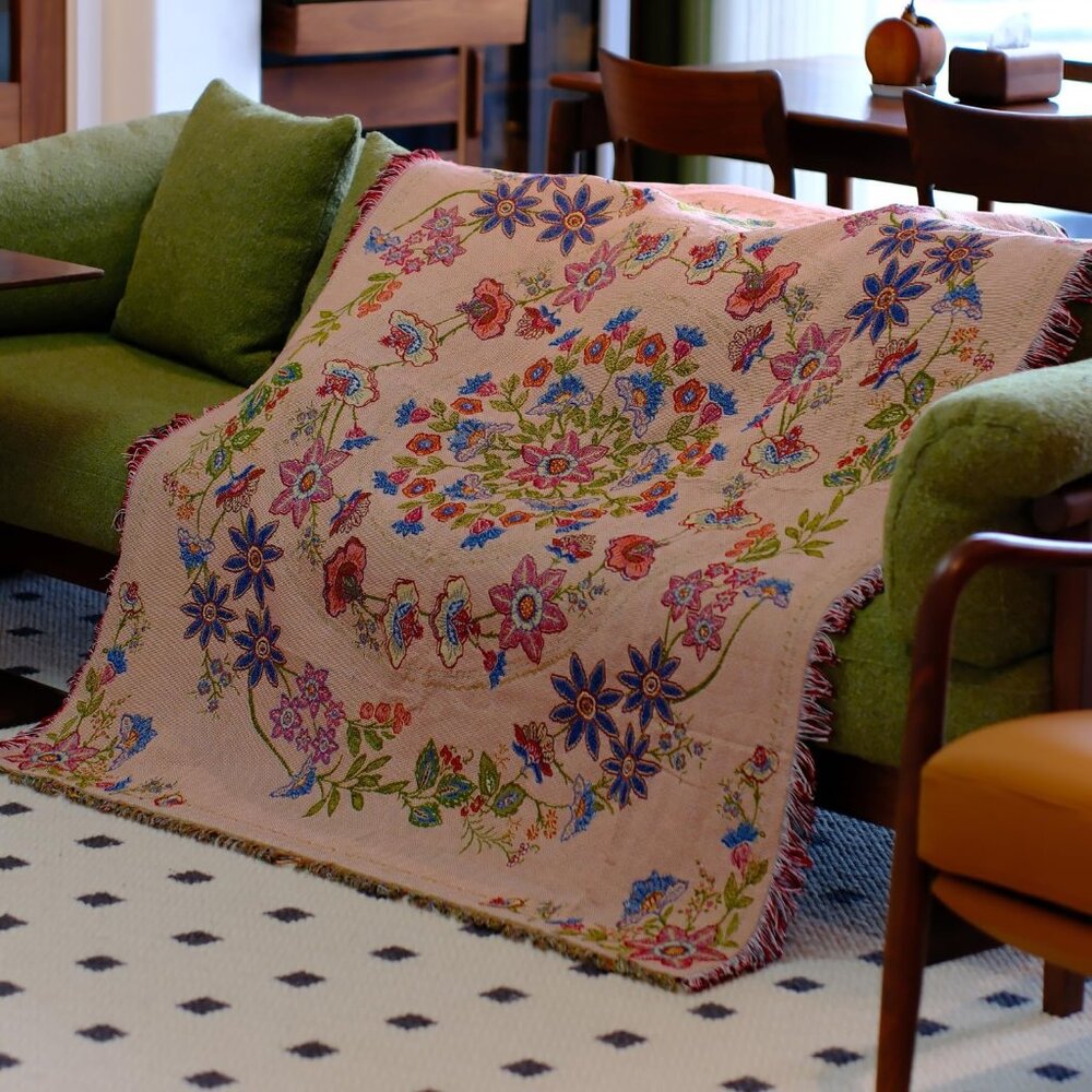 Flower Boho Throw Blanket 51x59